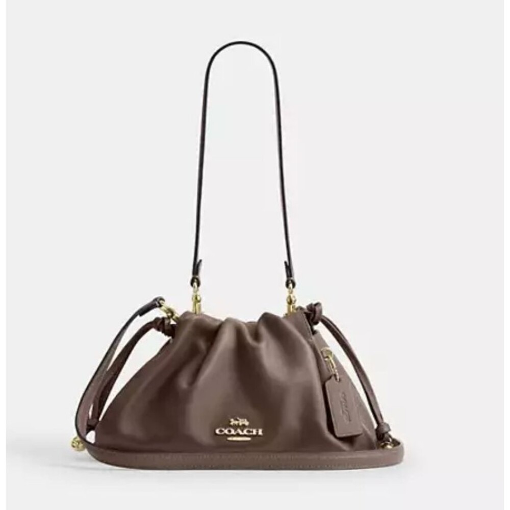 Coach Dark Stone Smooth Leather Faye - Gold Hardware - NWOT